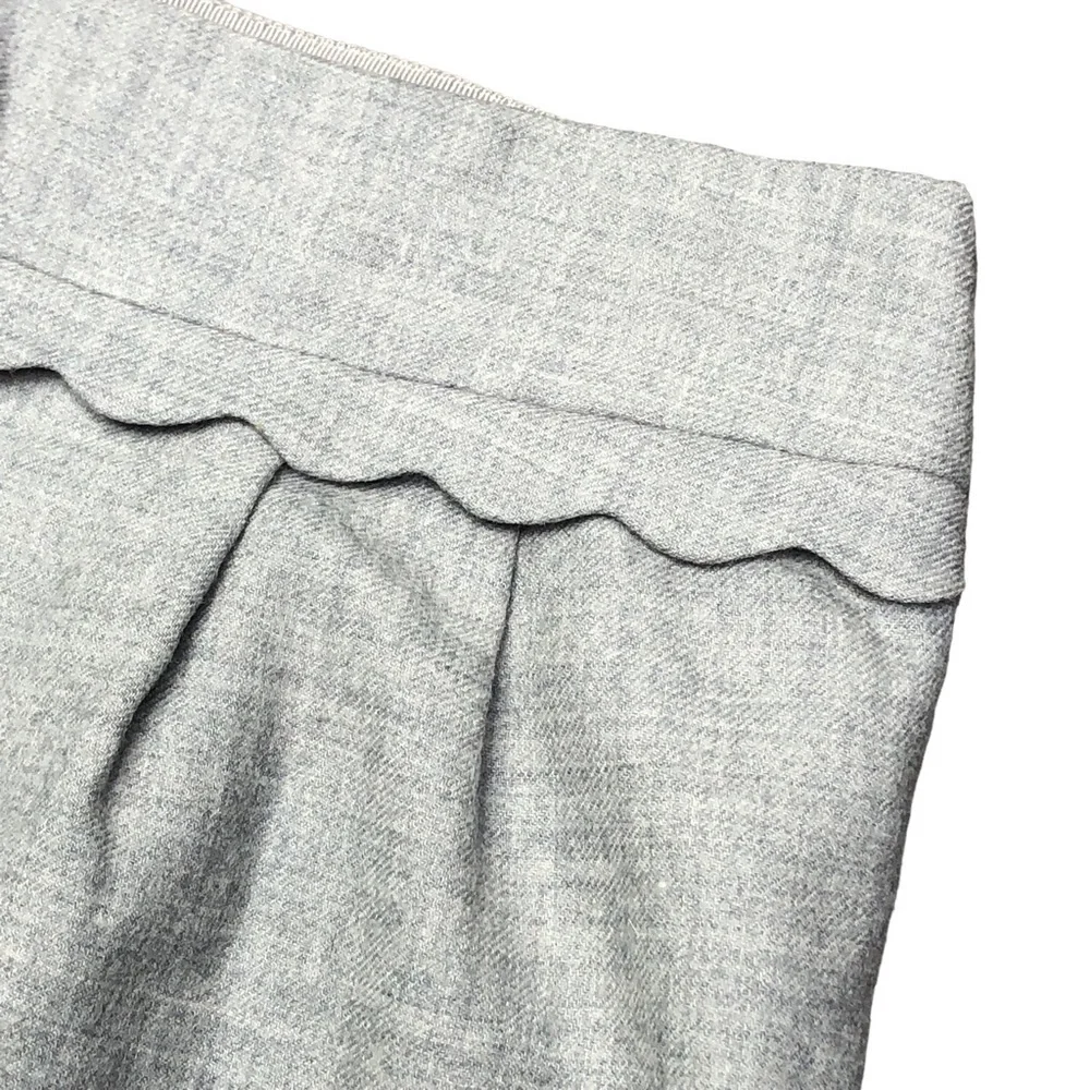 J. Crew light grey lightweight wool mini skirt scalloped 8